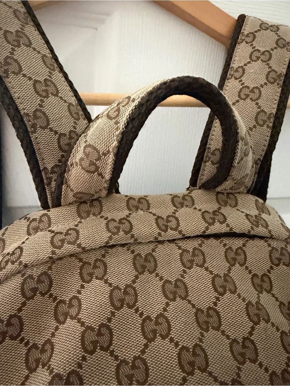 GG Monogram Medium Backpack Brown